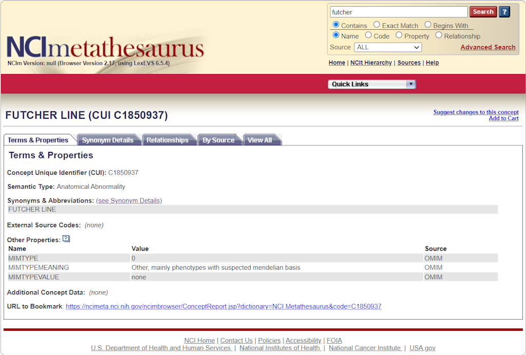 NCI Metathesaurus diagnosesysteem