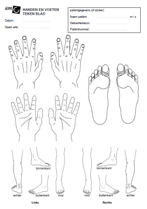Tekenblad handen en voetn